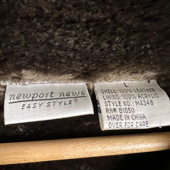 Vintage Newport News Suede Leather Faux Fur Lined Long Coat Size L - Picture 11 of 11